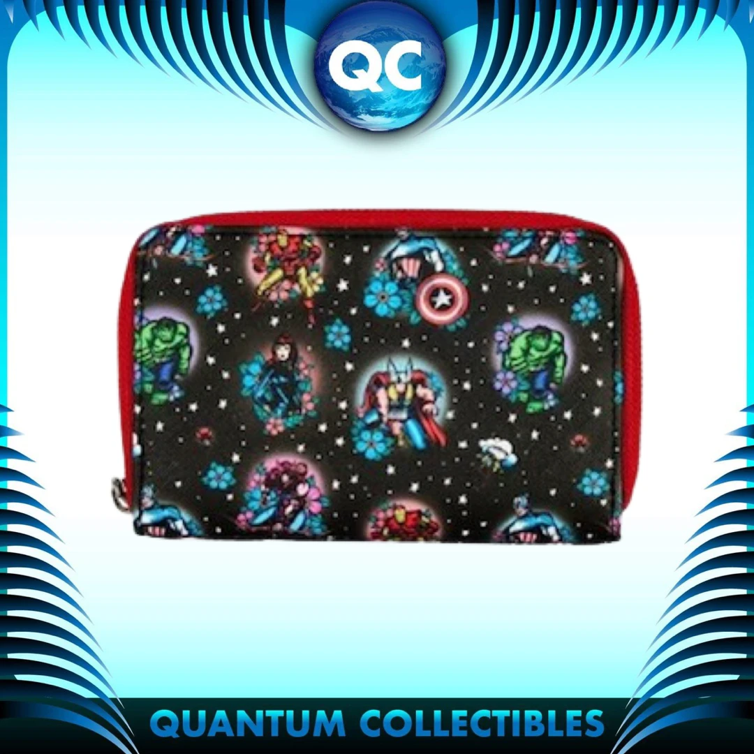 Quantum Collectibles Loungefly Avengers Floral Tattoo Zip Around Wallet Preorder 3 Quantum Collectibles Loungefly Avengers Floral Tattoo Zip Around Wallet Preorder