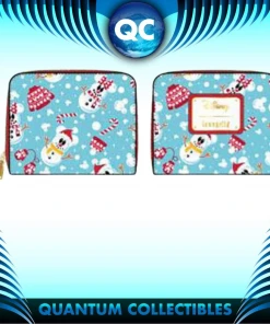 Quantum Collectibles Loungefly Disney Seasonal Snowman Minnie Mickey AOP Zip Around Wallet Preorder