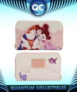 Quantum Collectibles Loungefly Hercules 25th Anniversary Hercules And Megara Zip Around Wallet Preorder