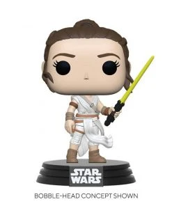 Quantum Collectibles Funko Pop! Star Wars: Rey Yellow Saber Pre-Order USA Exclusive Stickered Pop Vinyls