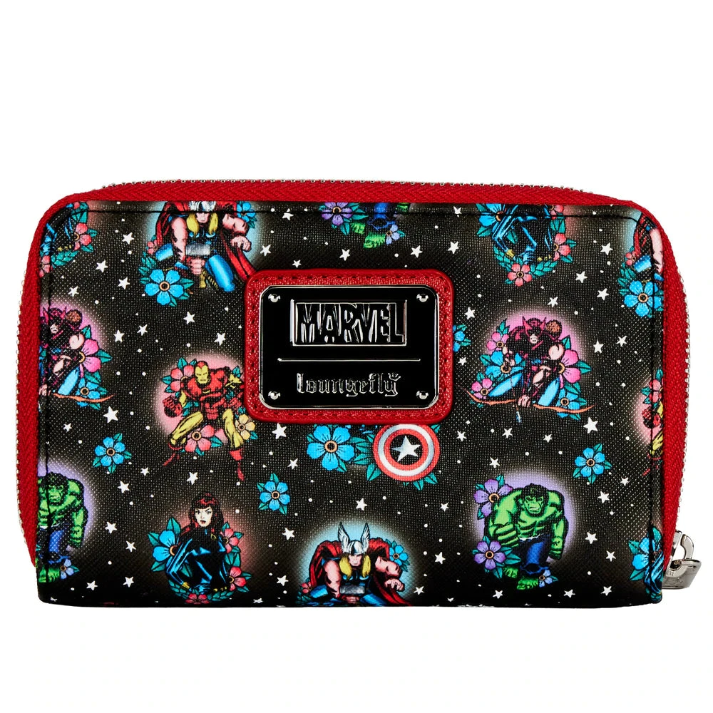 Quantum Collectibles Loungefly Avengers Floral Tattoo Zip Around Wallet Preorder 4 Quantum Collectibles Loungefly Avengers Floral Tattoo Zip Around Wallet Preorder