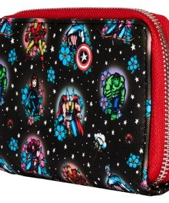 Quantum Collectibles Loungefly Avengers Floral Tattoo Zip Around Wallet Preorder 11 Quantum Collectibles Loungefly Avengers Floral Tattoo Zip Around Wallet Preorder