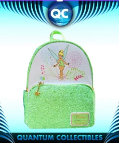 Quantum Collectibles Loungefly Tinkerbell Light Green Sequin Exclusive Mini Backpack Preorder
