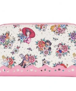 Quantum Collectibles Loungefly Disney Princess Floral Tattoo Zip Around Wallet Preorder