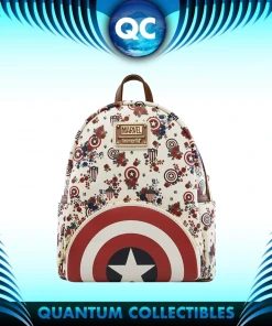 Quantum Collectibles Loungefly Marvel Captain America Floral Mini Backpack Preorder