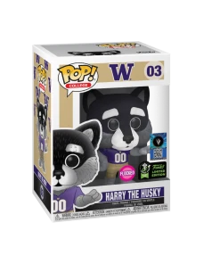 Quantum Collectibles USA Exclusive Stickered Pop Vinyls Funko Pop! ECCC NCAA University Of Washington Harry Husky Flocked Funko Shop Exclusive Pre-Order