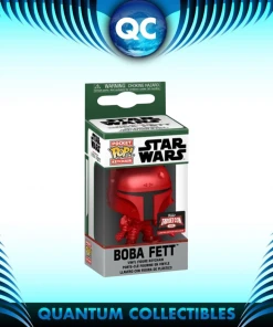 Quantum Collectibles Funko Pop! Star Wars Red Chrome Boba Fett Keychain TargetCon Exclusive Preorder Funko Pop! Vinyls