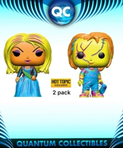 Quantum Collectibles Funko Pop! Child’s Play Chucky And Tiffany Hot Topic Blacklight 2 Pack Exclusive Preorder Funko Pop! Vinyls