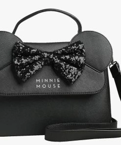 Quantum Collectibles Loungefly Minnie Mouse - Minnie Black With Black Sequin Bow Crossbody Bag Preorder