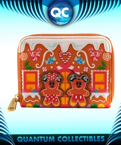 Quantum Collectibles Loungefly Gingerbread House Mickey And Minnie Mouse Wallet Preorder