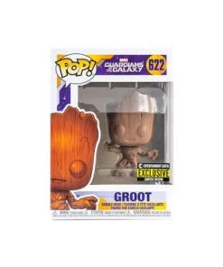 Quantum Collectibles USA Exclusive Stickered Pop Vinyls Funko Pop! Marvel Wooden Groot Entertainment Eart Exclusive