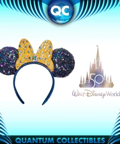 Quantum Collectibles Loungefly Walt Disney World 50th Anniversary Blue And Gold Sequin Ears Preorder