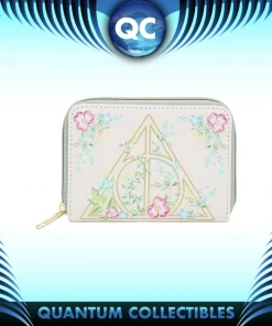 Quantum Collectibles Loungefly Harry Potter Floral Deathly Hallows Zip Around Wallet Preorder