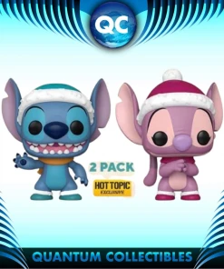 Quantum Collectibles Funko Pop! Vinyls Funko Pop! Disney Lilo And Stitch: Stitch And Angel Christmas 2 Pack Hot Topic Exclusive