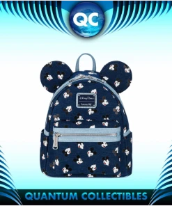 Quantum Collectibles Loungefly Disney Parks Mickey Mouse Denim AOP Mini Backpack Preorder