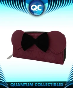 Quantum Collectibles Loungefly Minnie Black Bow Maroon Wallet Preorder