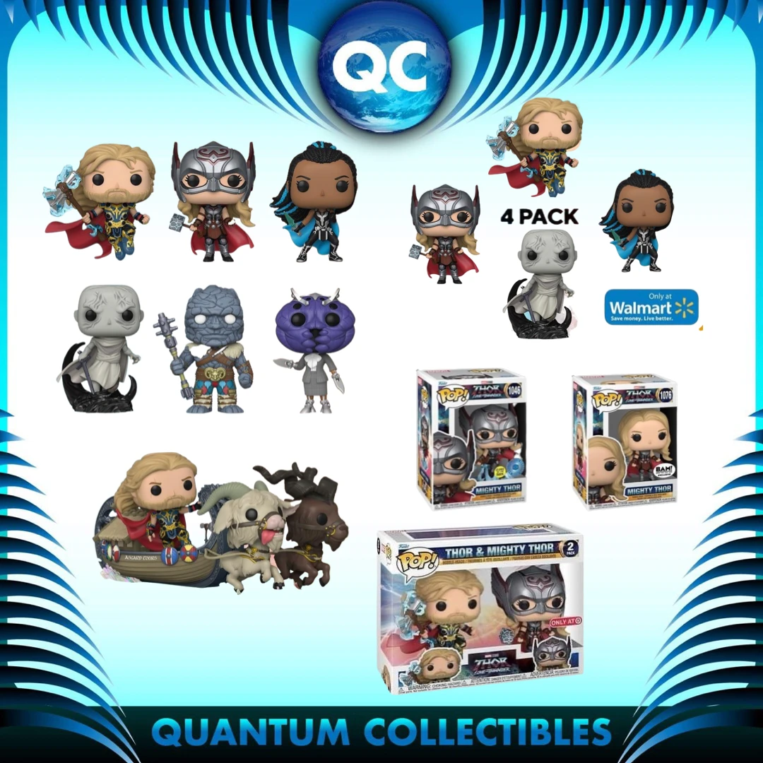 Quantum Collectibles Funko Pop! Vinyls Funko Pop! Thor: Love And Thunder Bundle Of 11 Including US Exclusives, 4 Pack And Pop Ride Preorder 3 Quantum Collectibles Funko Pop! Vinyls Funko Pop! Thor: Love And Thunder Bundle Of 11 Including US Exclusives, 4 Pack And Pop Ride Preorder