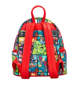 Quantum Collectibles Loungefly Marvel Avengers Comic AOP Mini Backpack Preorder
